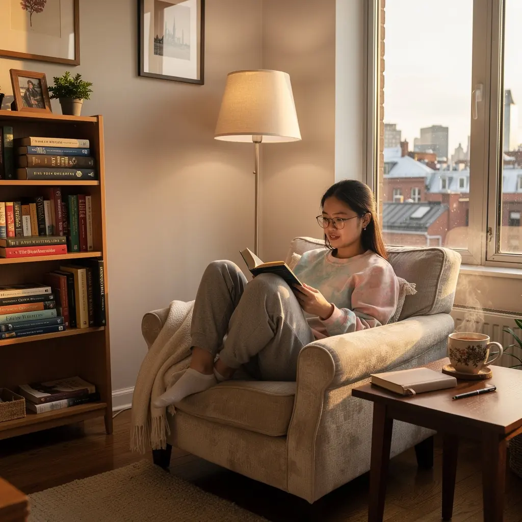 Светлое пространство с встроенными шкафами и функциональной мебелью.